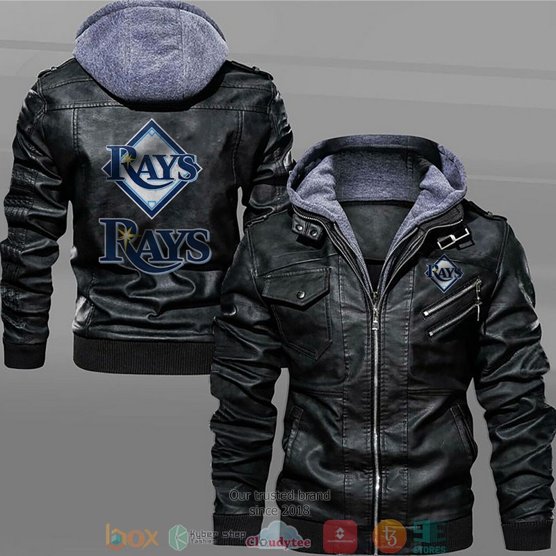 Tampa Bay Rays Black Brown Leather Jacket