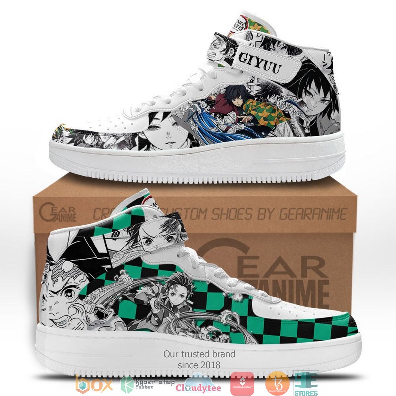 Tanjiro Giyu Demon Slayer Anime Mix Manga High Air Force Sneaker