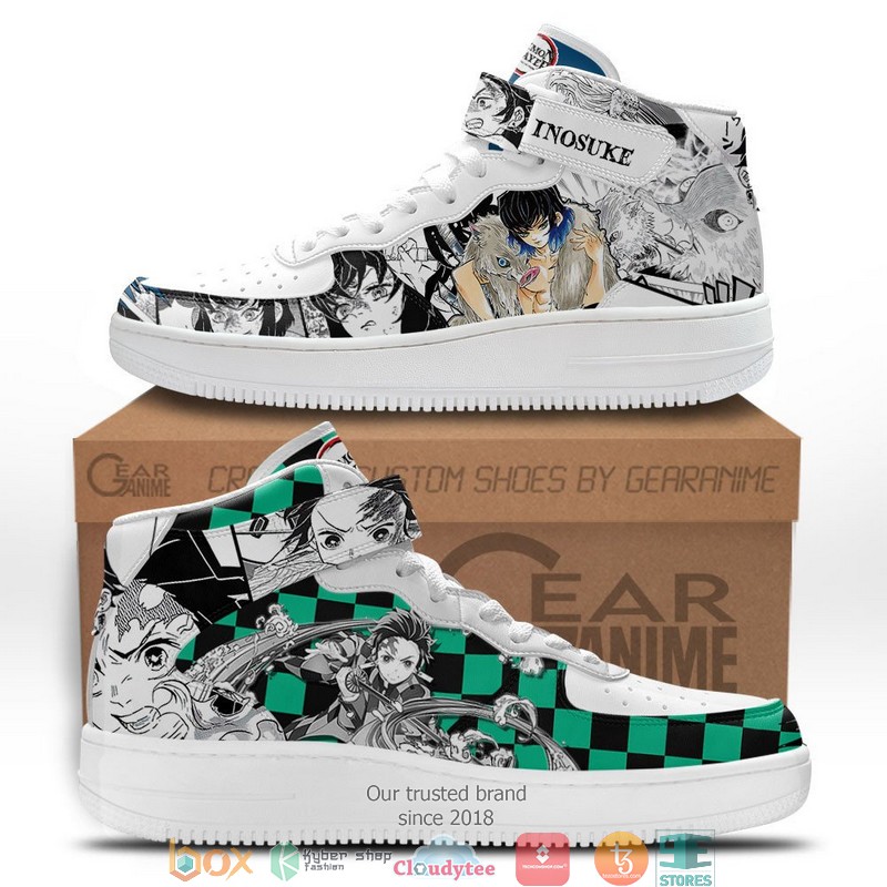 Tanjiro Inosuke Demon Slayer Anime Mix Manga High Air Force Sneaker