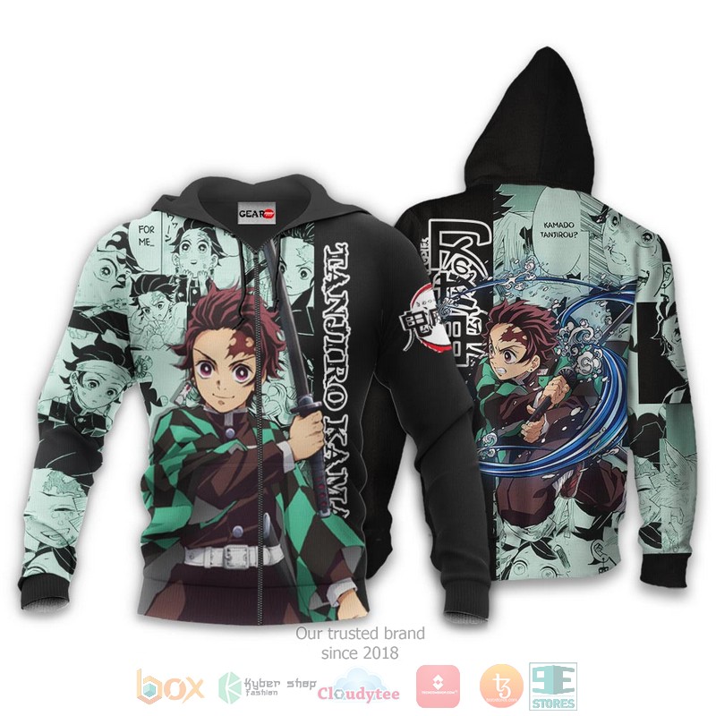 NEW Tanjiro Kamado Kimetsu Anime Manga Style Full Printed 3D Sweater, Hoodie 13 Tanjiro Kamado Kimetsu Anime Manga Style 3D Hoodie Bomber Jacket