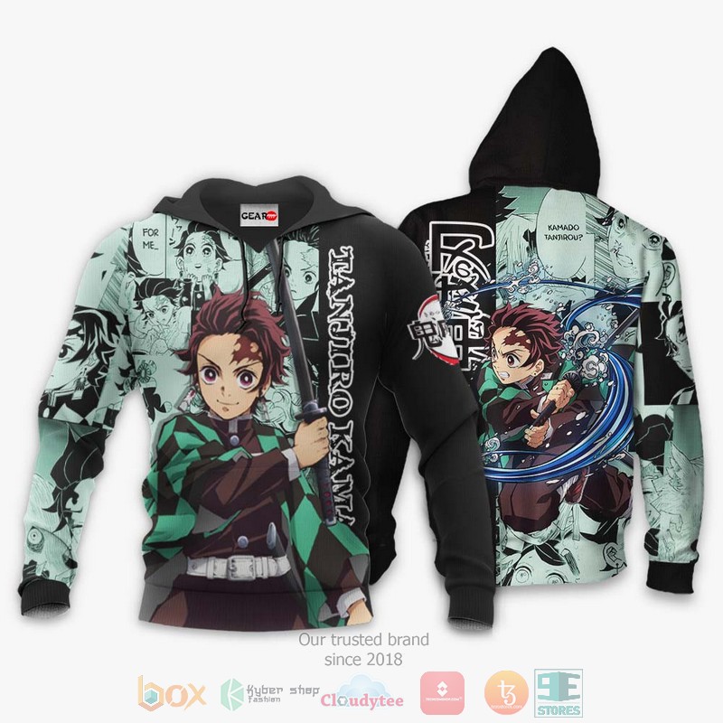 NEW Tanjiro Kamado Kimetsu Anime Manga Style Full Printed 3D Sweater, Hoodie 3 Tanjiro Kamado Kimetsu Anime Manga Style 3D Hoodie Bomber Jacket 1 2