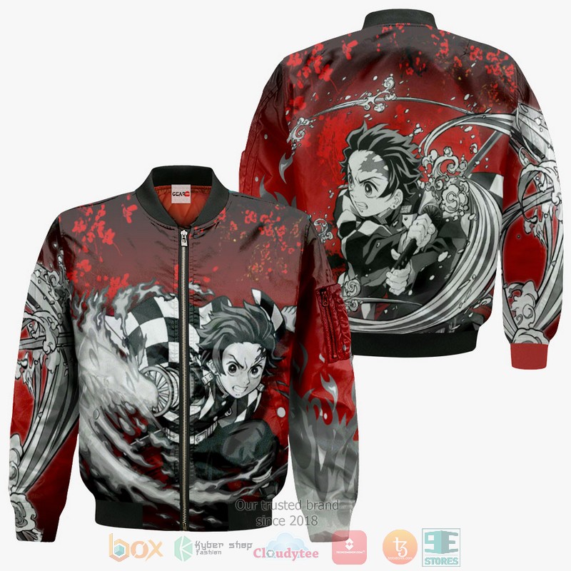 NEW Tanjiro Kimetsu Anime Japan Art Full Printed 3D Sweater, Hoodie 4 Tanjiro Kimetsu Anime Japan Art 3D Hoodie Bomber Jacket 1 2 3