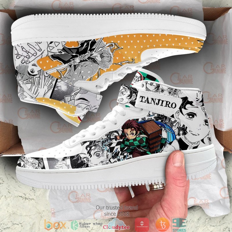 Tanjiro Zenitsu Demon Slayer Anime Mix Manga High Air Force Sneaker 1 2 3