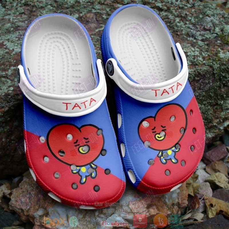 Tata BT21 BTS red blue crocband clog