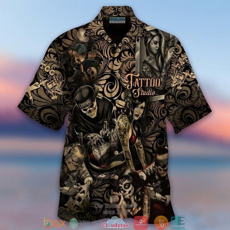 Tattoos Studio Short Sleeve Hawaiian Shirt