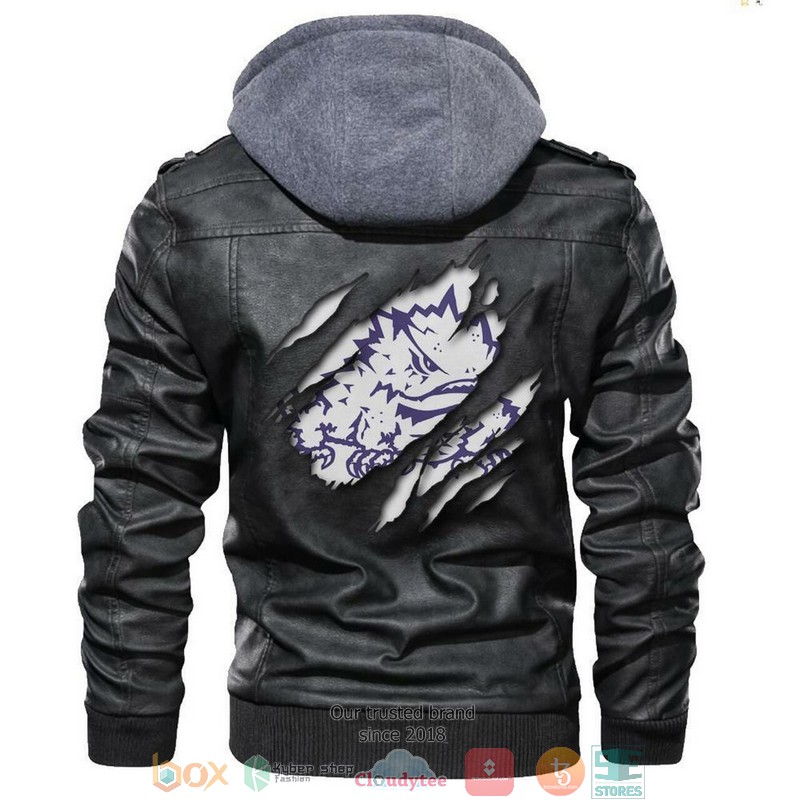 Tcu Horned Frogs NCAA Black Leather Jacket
