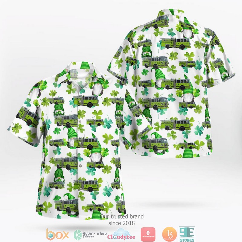 Teays Valley Fire Department West Virginia Saint Patrick's Day Hawaiian Shirt word3