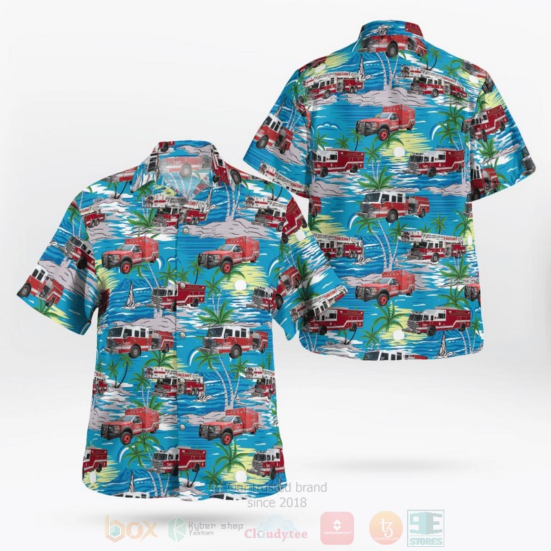 Texas City of New Braunfels Fire Department Hawaiian Shirt