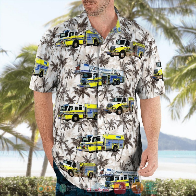 Texas Dallas Fort Worth International Airport Fire Rescue Hawaiian Shirt word2