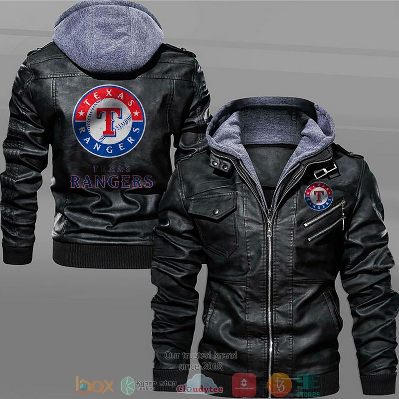 Texas Rangers Black Brown Leather Jacket