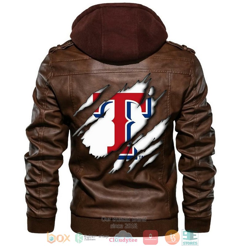 Texas Rangers MLB Baseball Brown Leather Jacket