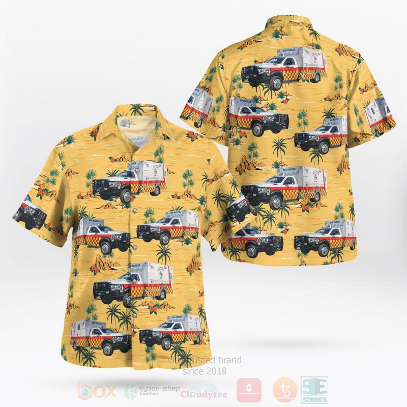Texas San Marcos Hays County EMS Hawaiian Shirt