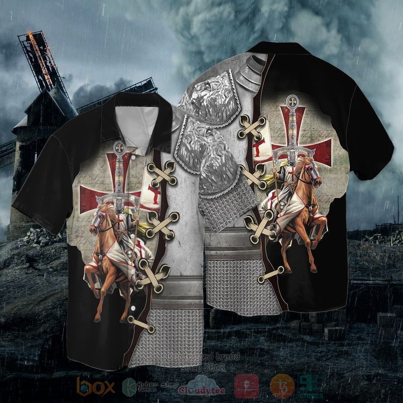 BEST The Cross Knight Templar All Over Print Aloha Shirt 1 The Cross Knight Templar Short Sleeve Hawaiian Shirt
