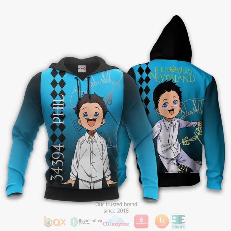 NEW The Promised Neverland Phil Anime Full Printed 3D Sweater, Hoodie 3 The Promised Neverland Phil Anime 3D Hoodie Bomber Jacket 1 2