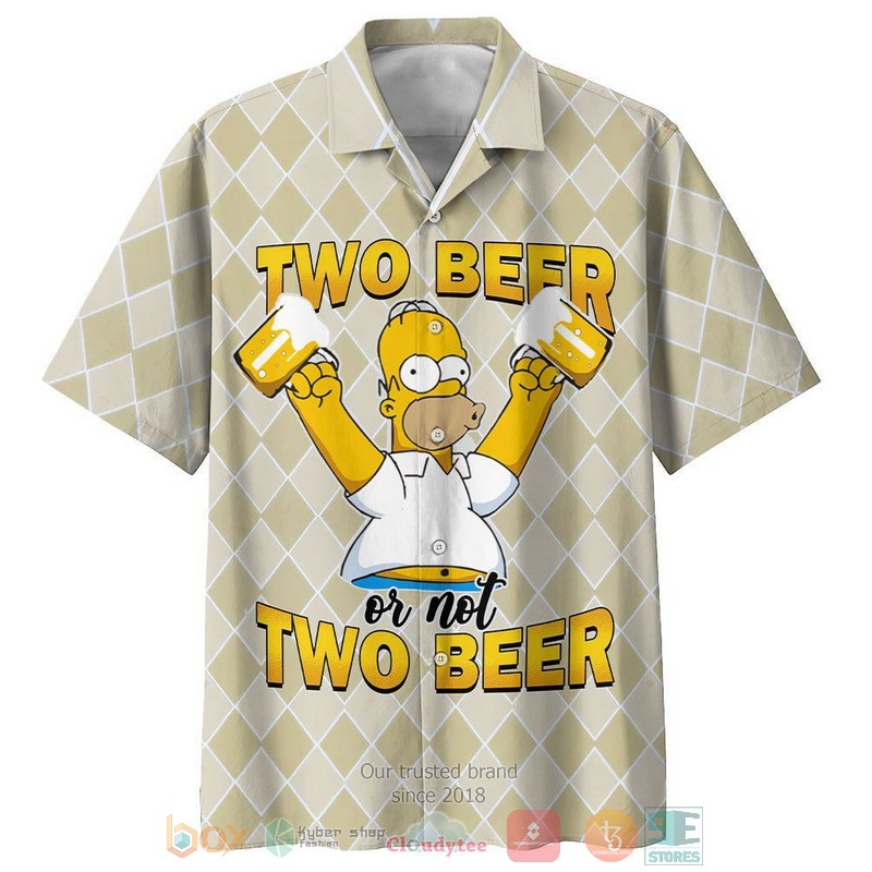BEST The Simpsons Two Beer Or Not Two Beer Short Sleeve Hawaii Shirt 3 The Simpsons Two Beer Or Not Two Beer Hawaiian Shirt