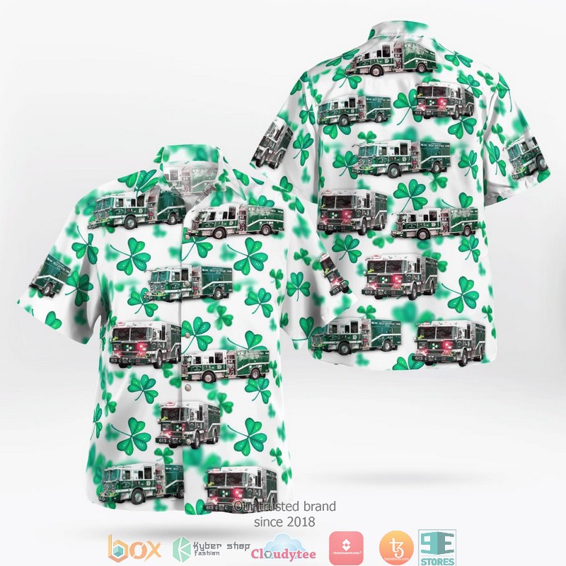 Thorofare Volunteer Fire Company New Jersey Saint Patrick's Day Hawaiian Shirt word2