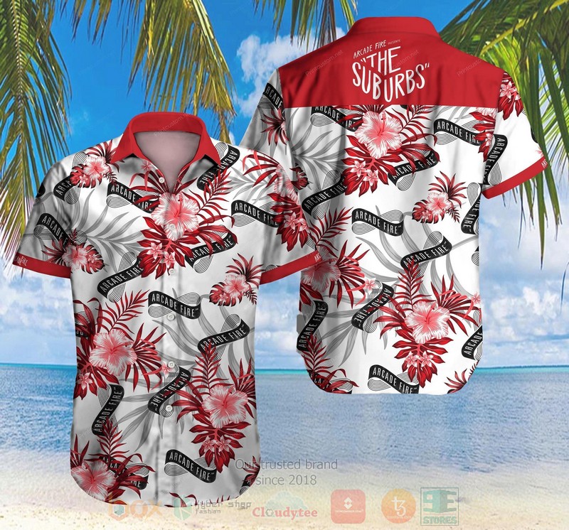 Tlmus Arcade Fire The Suburbs Short Sleeve Hawaiian Shirt