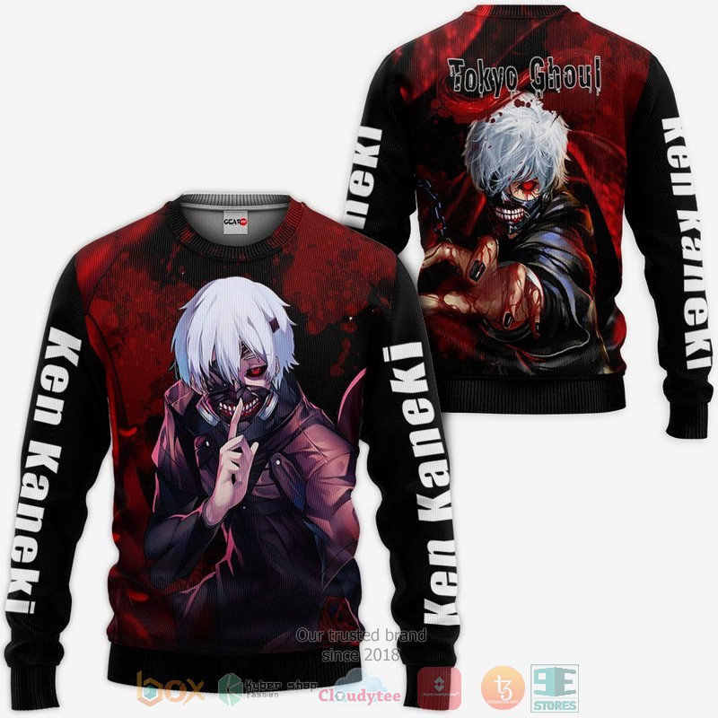 NEW Tokyo Ghoul Ken Kaneki Anime Full Printed 3D Sweater, Hoodie 2 Tokyo Ghoul Ken Kaneki Anime 3D Hoodie Bomber Jacket 1