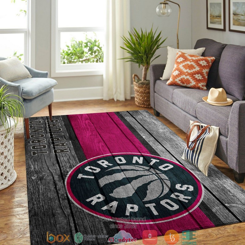 Toronto Raptors NBA Team Logo Wooden Style Rug Carpet