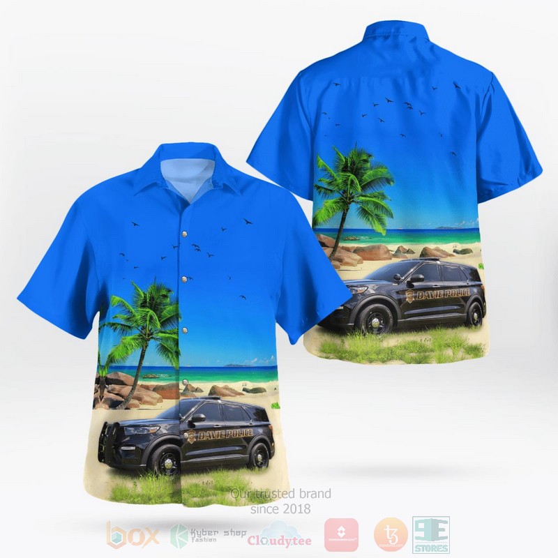 BEST Town of Davie Police Department 3D Aloha Shirt word2