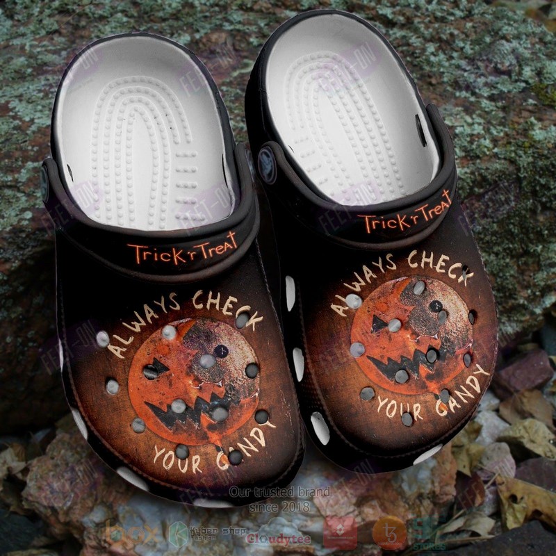 Trick r Treat Always Check Your Candy Crocband Crocs Clog Shoes