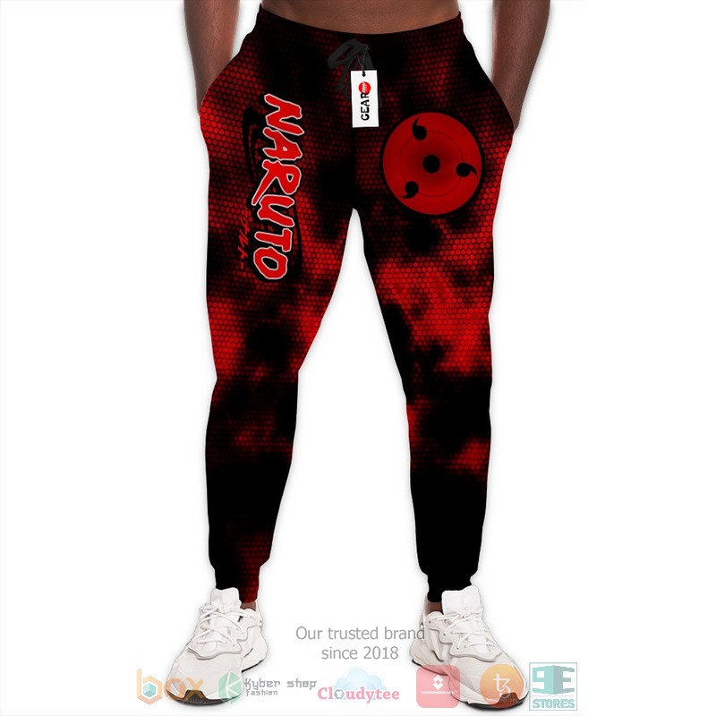 Triple Tomoe Sharingan Anime Naruto Jogger longpants