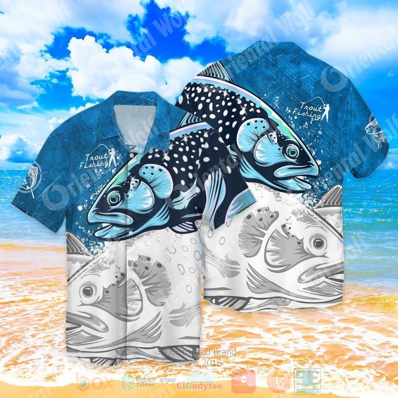 BEST Trout Fishing Ocean All Over Print Aloha Shirt 3 Trout Fishing Ocean Short Sleeve Hawaiian Shirt