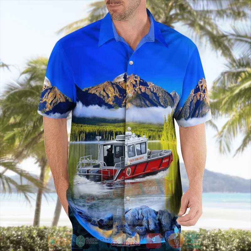 NEW Troy Fire Department Fire-Rescue Boat Hawaii Shirt, Shorts 14