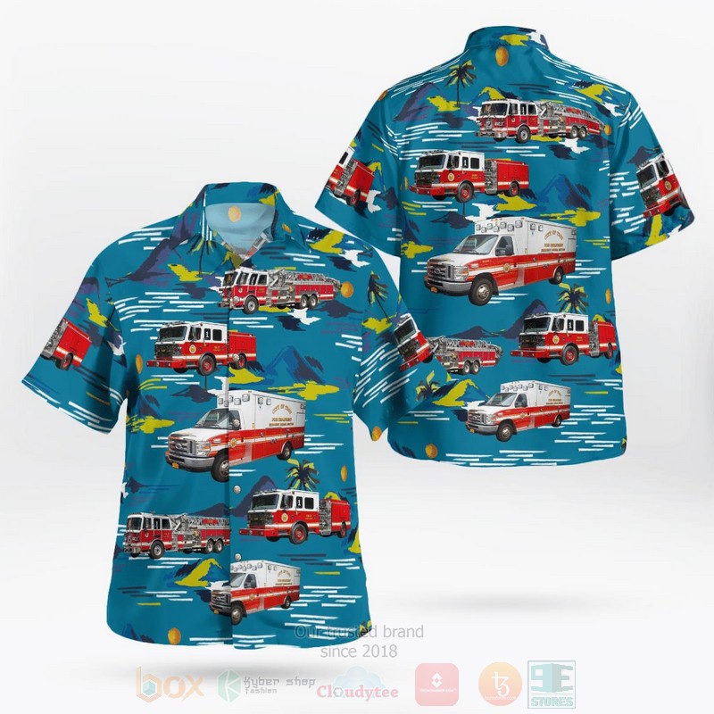 BEST Troy, Rensselaer County, New York, Troy Fire Department 3D Aloha Shirt word1