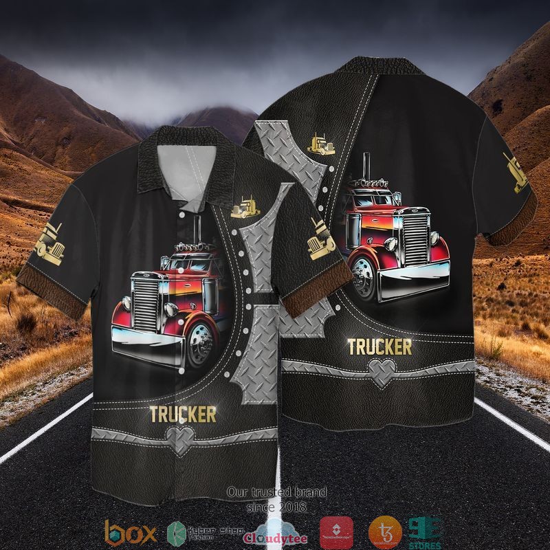Trucker Short Sleeve Hawaiian Shirt 1 Trucker Short Sleeve Hawaiian Shirt