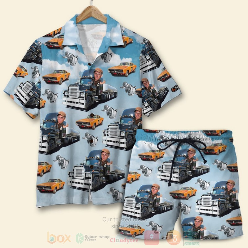 BEST Trucker Truck And Angry Convoy Duck Pattern 3D Aloha Shirt, Short-Pants word3