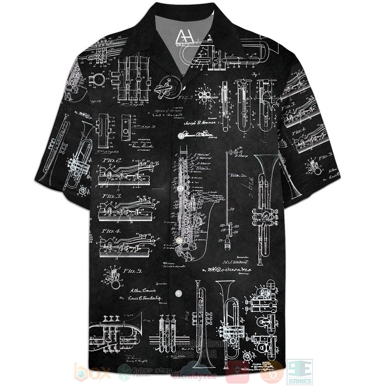 BEST Trumpet Patent 3D Aloha Shirt 5 Trumpet Patent Hawaiian Shirt
