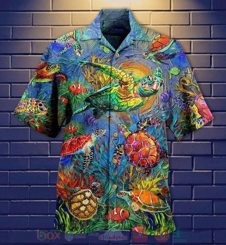 BEST Turtle In The Ocean All Over Print Tropical Shirt 1 Turtle In The Ocean Short Sleeve Hawaiian Shirt