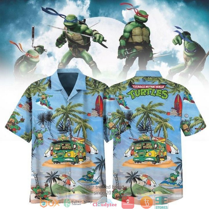 Turtles teenage mutant ninja Print Short Sleeve Hawaiian Shirt 2 Turtles teenage mutant ninja Print Short Sleeve Hawaiian Shirt