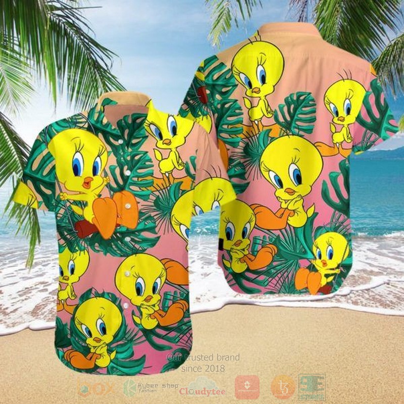 BEST Tweety Bird All Over Print Tropical Shirt 2 Tweety Bird Short Sleeve Hawaiian Shirt