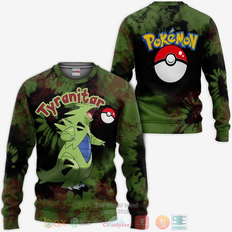 NEW Tyranitar Pokemon Anime Tie Dye Style Full Printed 3D Sweater, Hoodie 2 Tyranitar Pokemon Anime Tie Dye Style 3D Hoodie Bomber Jacket 1