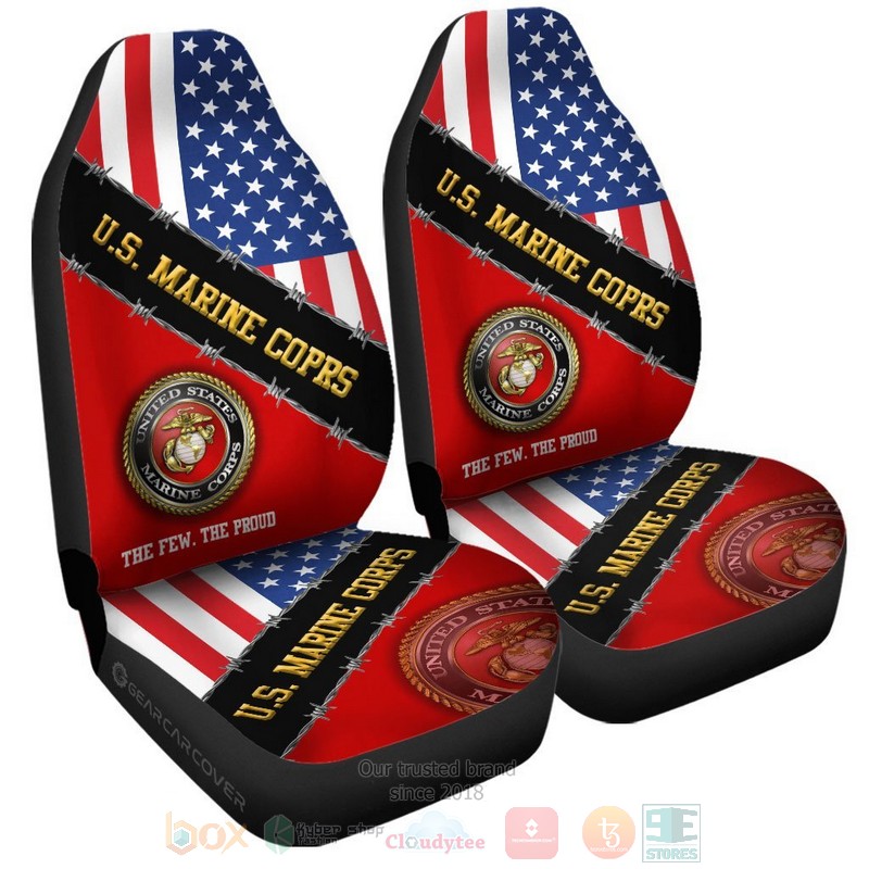BEST U.S. Marine Corps Veterans United States Military Luxury Car Seat Covers 4 U S Marine Corps Veterans United States Military Car Seat Cover 1 2 3