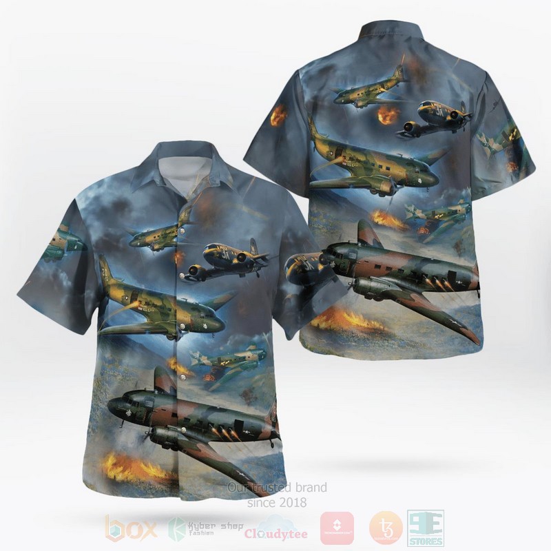 New Uair Force Douglas Ac-47 Spooky Hawaii Shirt Word3