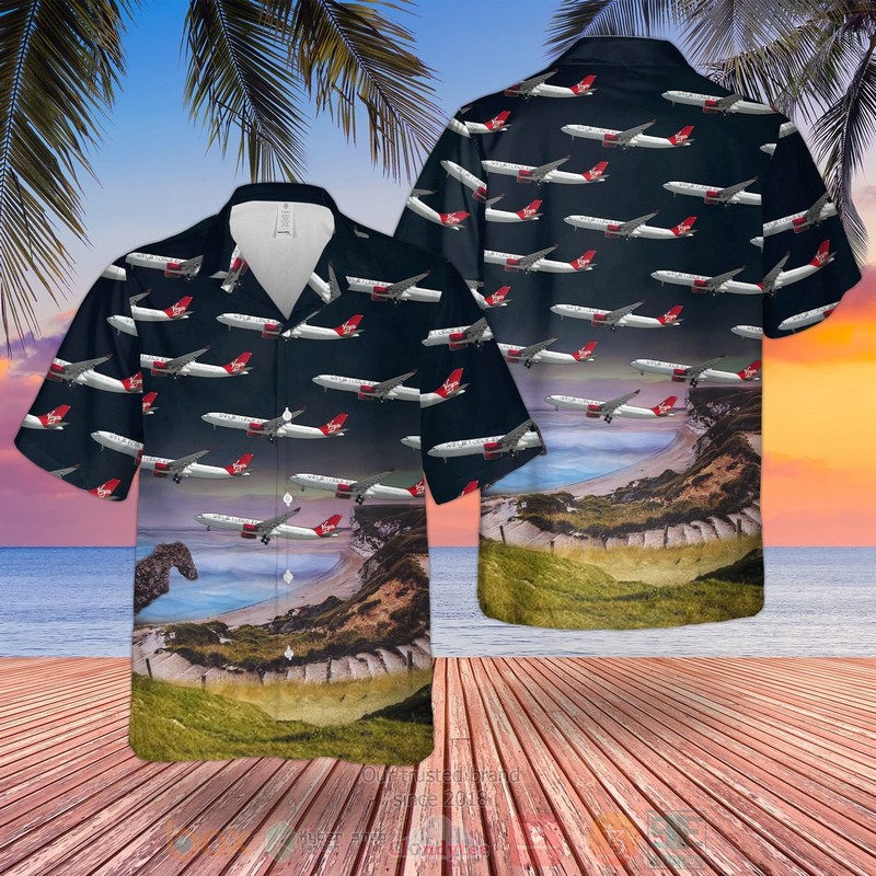 UK Airlines Virgin Atlantic Airbus A330 300 Hawaiian Shirt Short