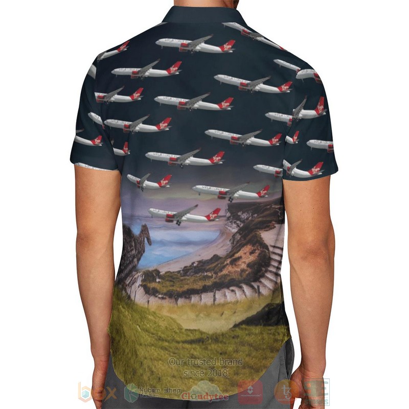 BEST UK Airlines Virgin Atlantic Airbus A330-300 Aloha Shirt, Beach Short 3 UK Airlines Virgin Atlantic Airbus A330 300 Hawaiian Shirt Short 1 2
