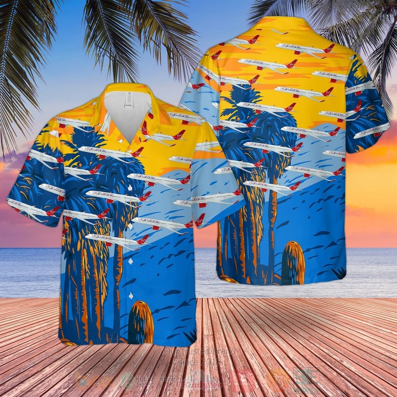 UK Airlines Virgin Atlantic Airbus A350 1000 Hawaiian Shirt