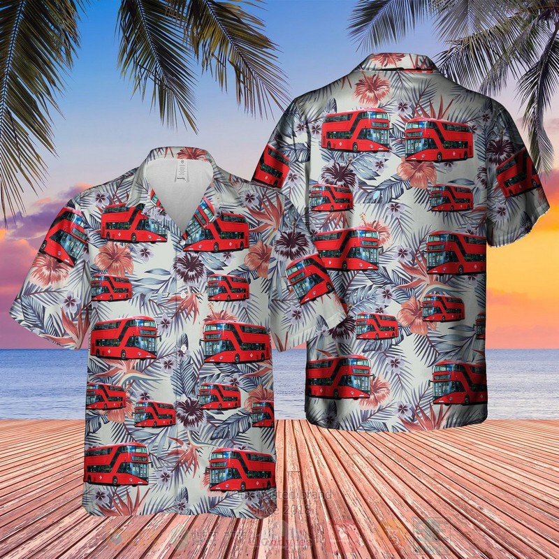 BEST UK Double-Decker Bus New Routemaster Red 3D Aloha Shirt 3 UK Double Decker Bus New Routemaster Red Hawaiian Shirt