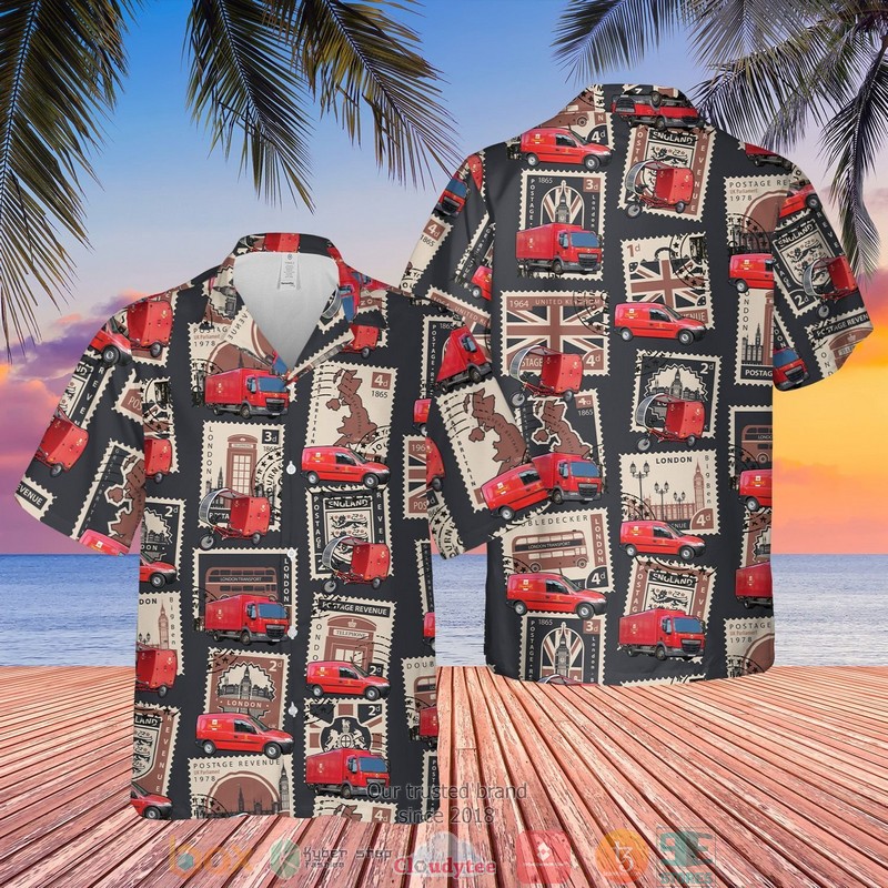 UK Royal Mail Delivery Vehicles Hawaiian Shirt