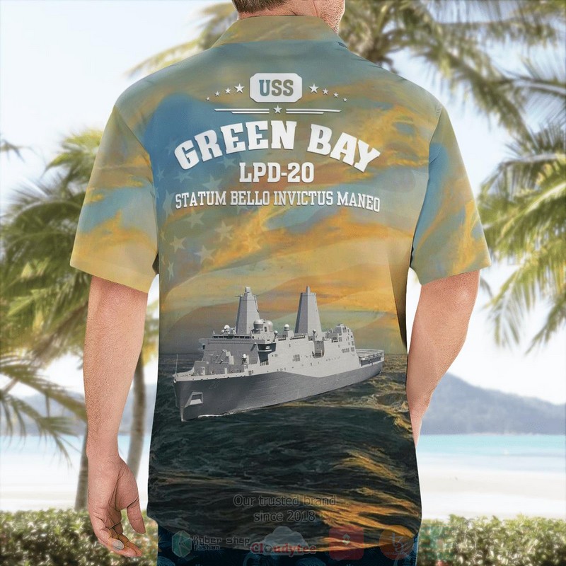 BEST USS Green Bay LPD-20 San Antonio-class amphibious transport dock 3D Aloha Shirt word1