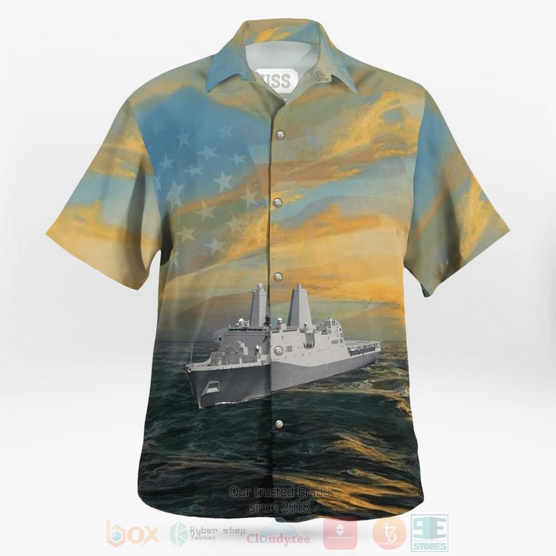 BEST USS Green Bay LPD-20 San Antonio-class amphibious transport dock 3D Aloha Shirt word1