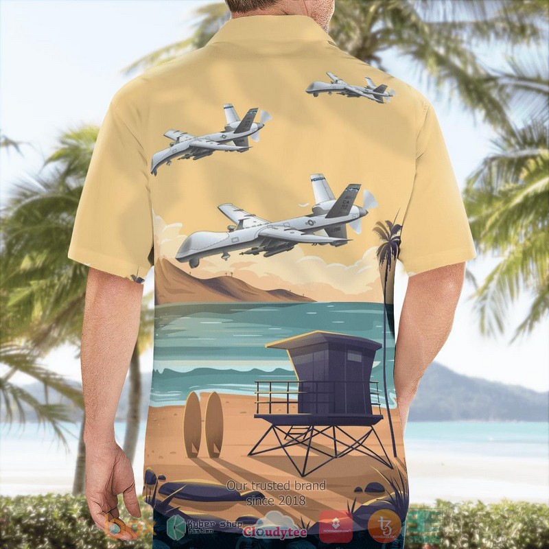US Air Force California Air National Guard 163d Attack Wing MQ-9 Reaper Hawaiian Shirt 2 US Air Force California Air National Guard 163d Attack Wing MQ-9 Reaper Hawaiian Shirt word1