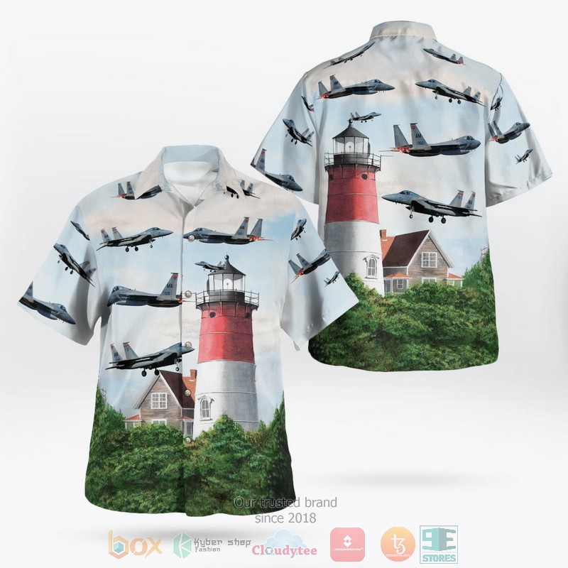 US Air Force Massachusetts Air National Guard F 15 Eagle Hawaiian Shirt