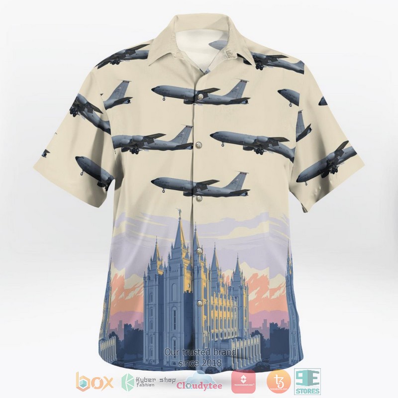 US Air Force Utah Air National Guard Boeing KC-135R Stratotanker 717-148 Hawaiian Shirt 2 US Air Force Utah Air National Guard Boeing KC-135R Stratotanker 717-148 Hawaiian Shirt word1