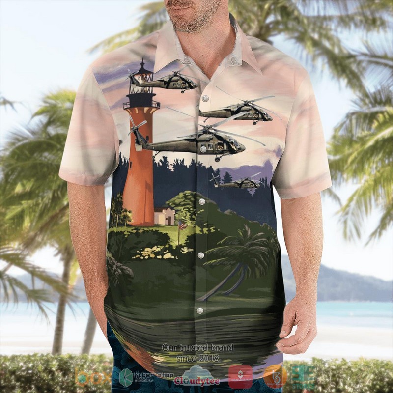 US Army Florida Army National Guard UH-60 Blackhawk Helicopter Hawaiian Shirt word3