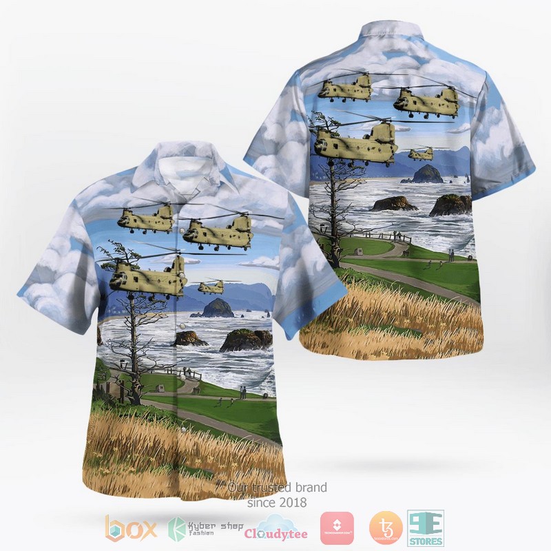 US Army Oregon Army National Guard CH-47 Chinook Helicopter Hawaiian Shirt 7 US Army Oregon Army National Guard CH-47 Chinook Helicopter Hawaiian Shirt word3
